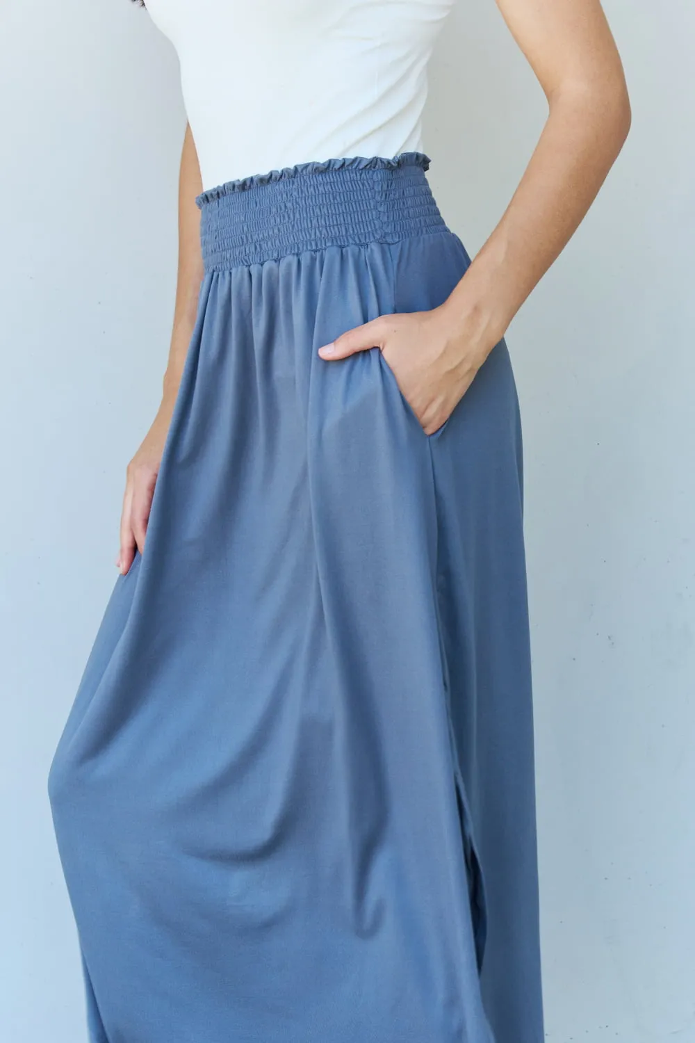 Comfort Princess High Waist Scoop Hem Maxi Skirt