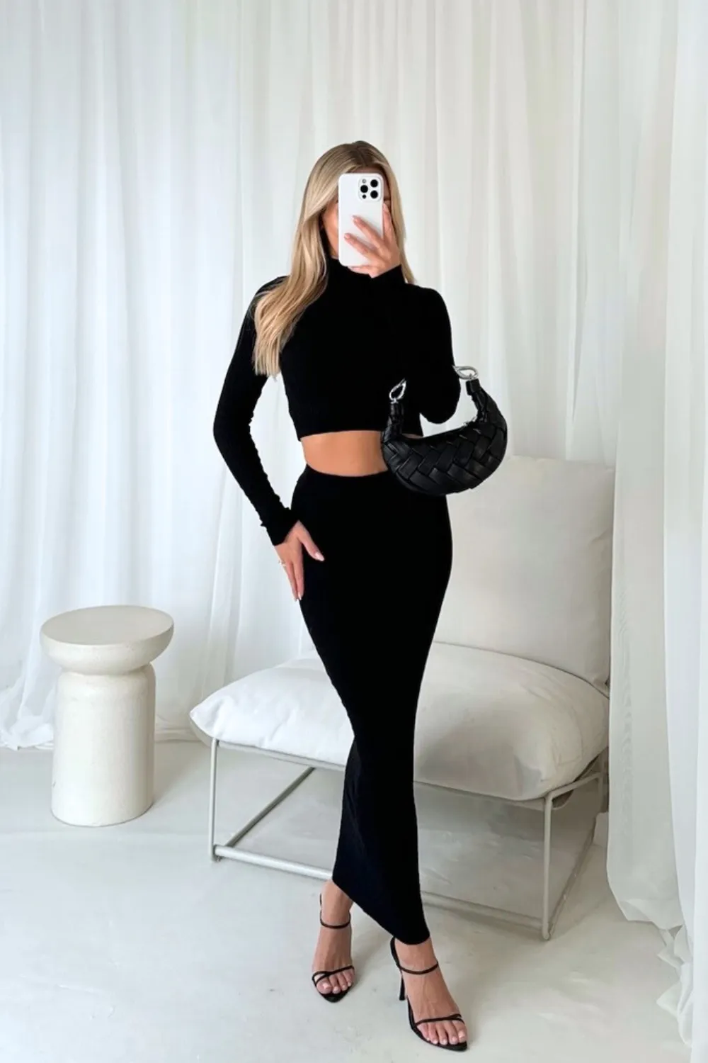 Cordy black knitted co-ord