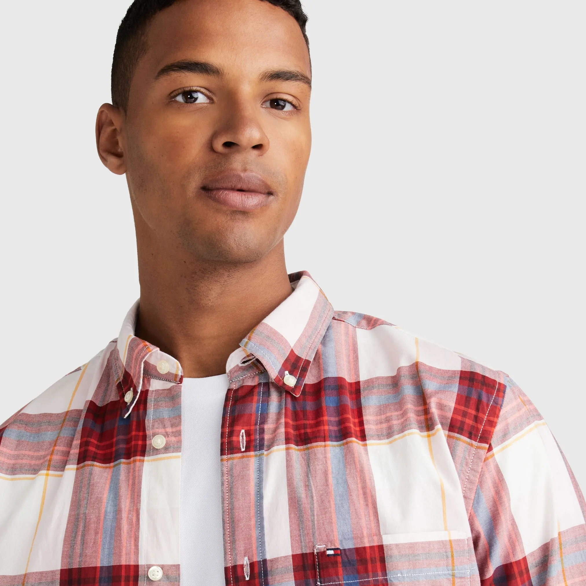 Cotton Check Shirt - Regatta Red/Multi