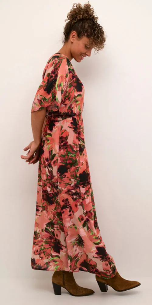 Cream Floral Maxi Dress