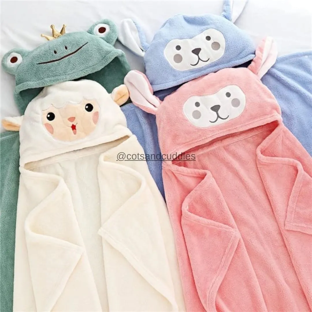 Cuddle Up with Cute Animal Face Hooded Soft Baby Towels: The Perfect Bath Time Companion