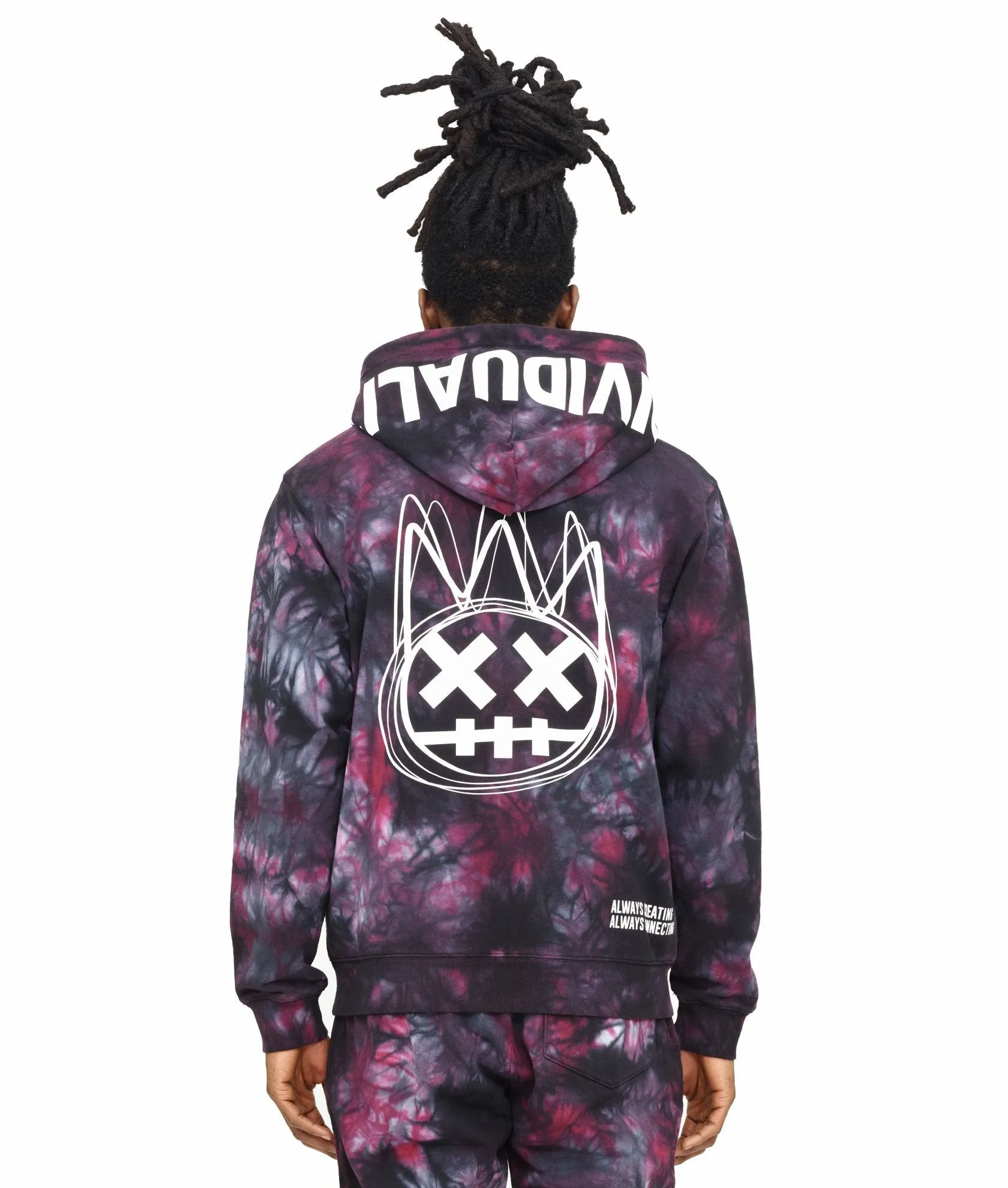 Cult of Individuality Men's Tie Dye Zip Hoodie Sweatshirt