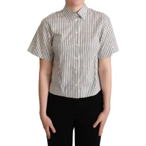 Dolce & Gabbana Chic Monochrome Striped Polo Shirt