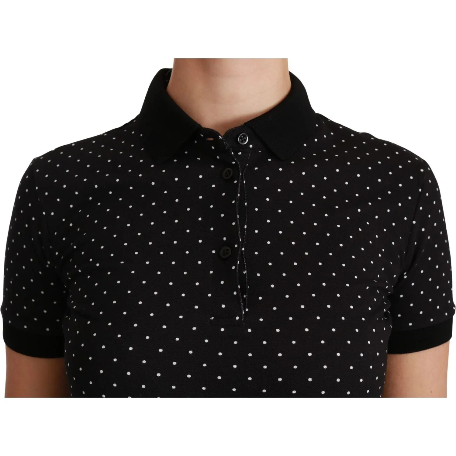 Dolce & Gabbana Elegant Black Dotted Polo Shirt