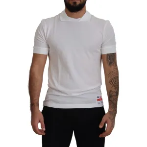 Dolce & Gabbana Elegant White Cotton Polo T-Shirt