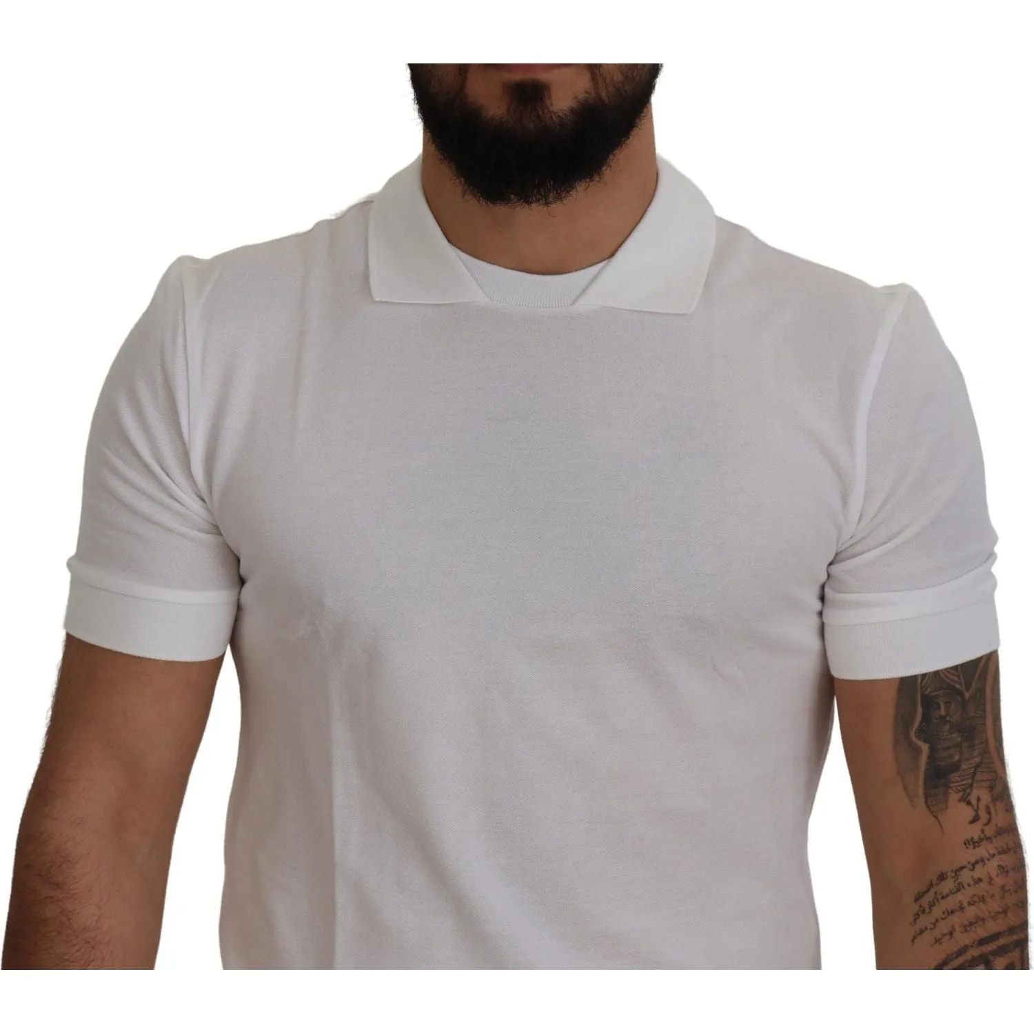 Dolce & Gabbana Elegant White Cotton Polo T-Shirt