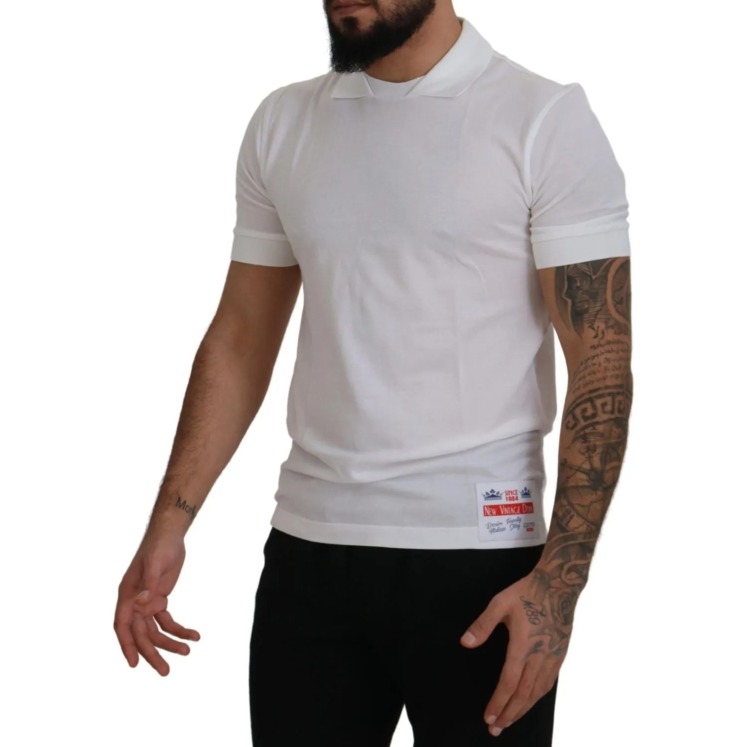 Dolce & Gabbana Elegant White Cotton Polo T-Shirt