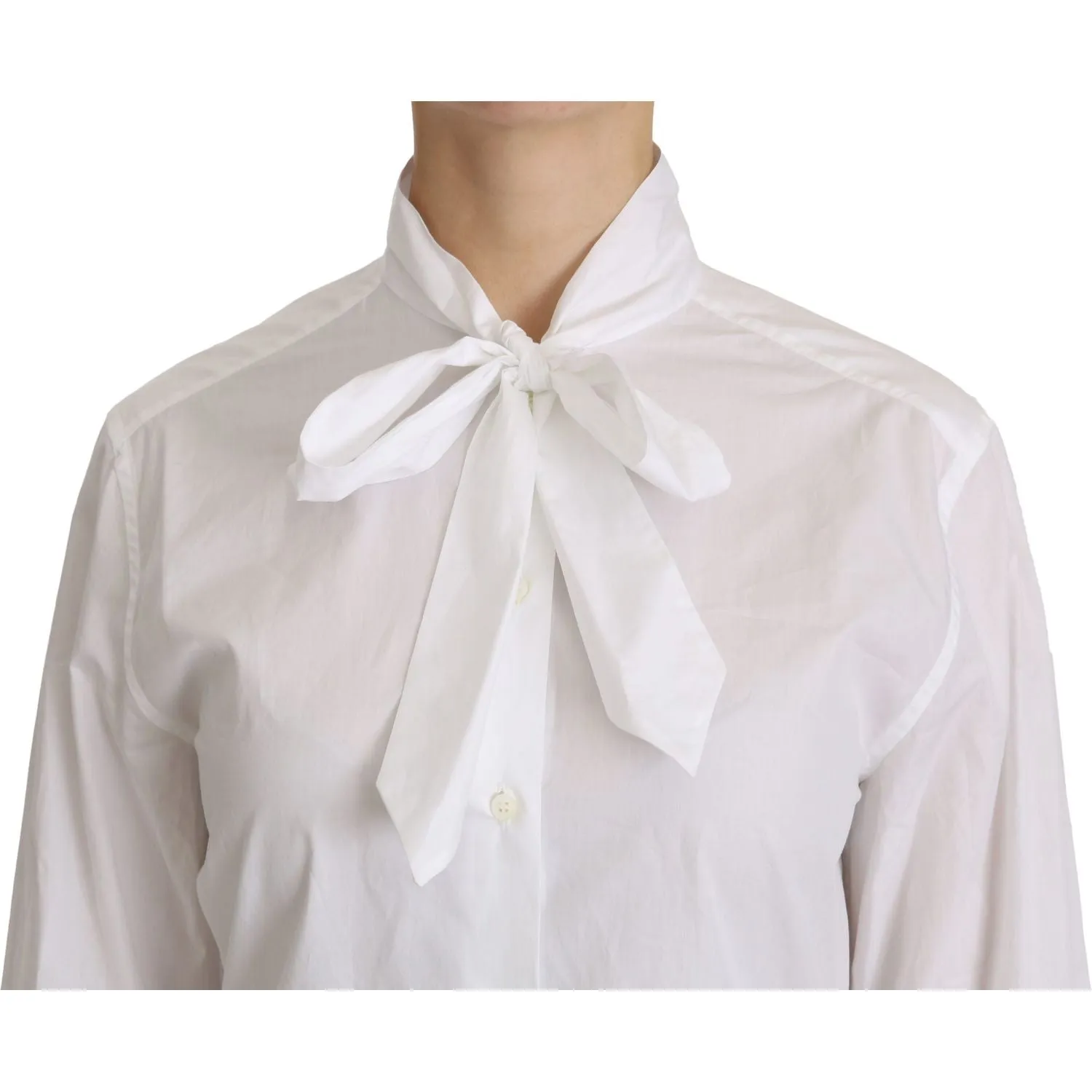 Dolce & Gabbana Elegant White Turtle Neck Polo Top