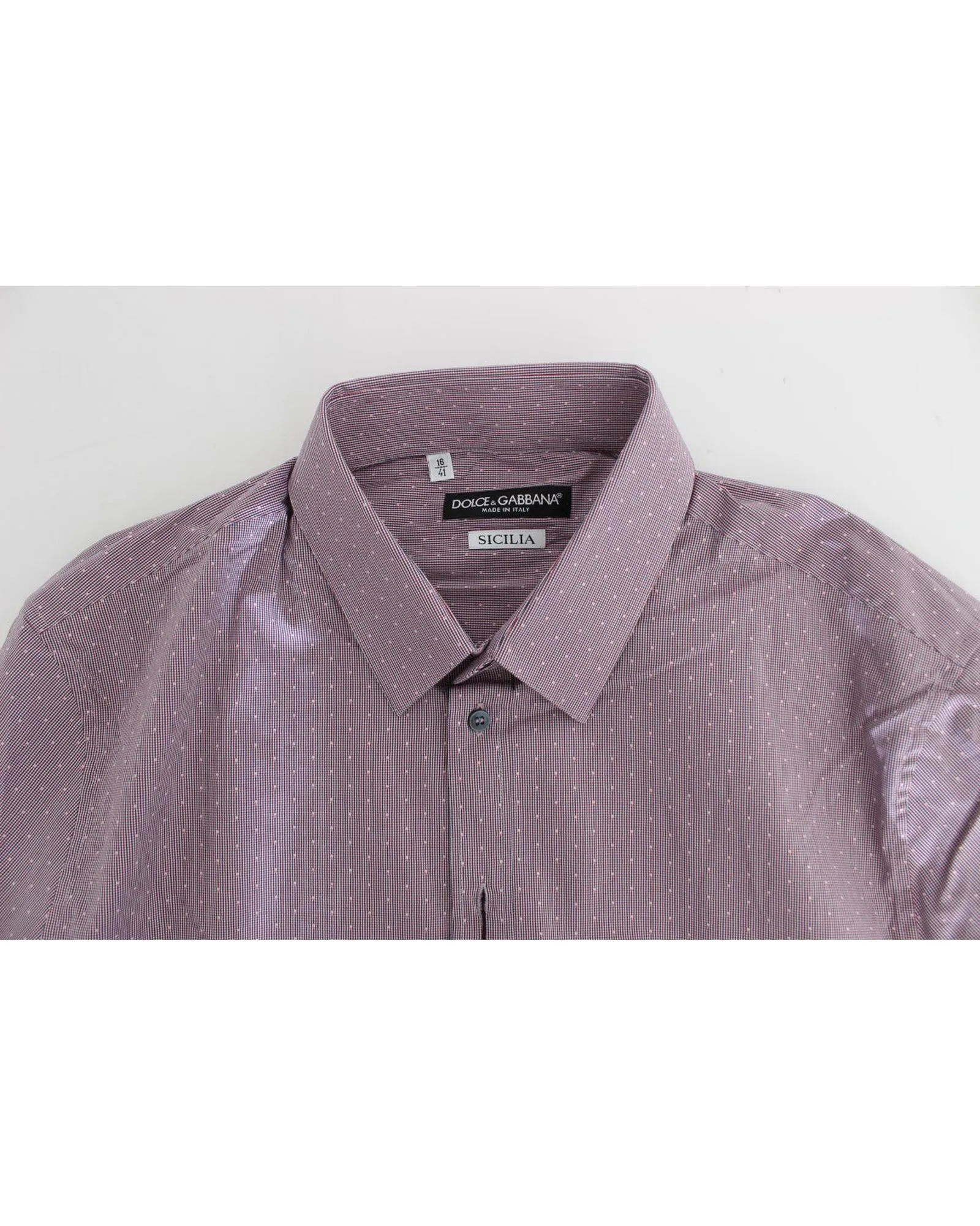 Dolce & Gabbana Men's Slim Fit Printed Long Sleeve Button Up Shirt - Purple