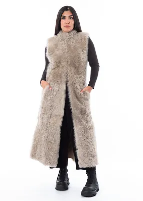 DOM GOOR LONG SHEARLING GILET