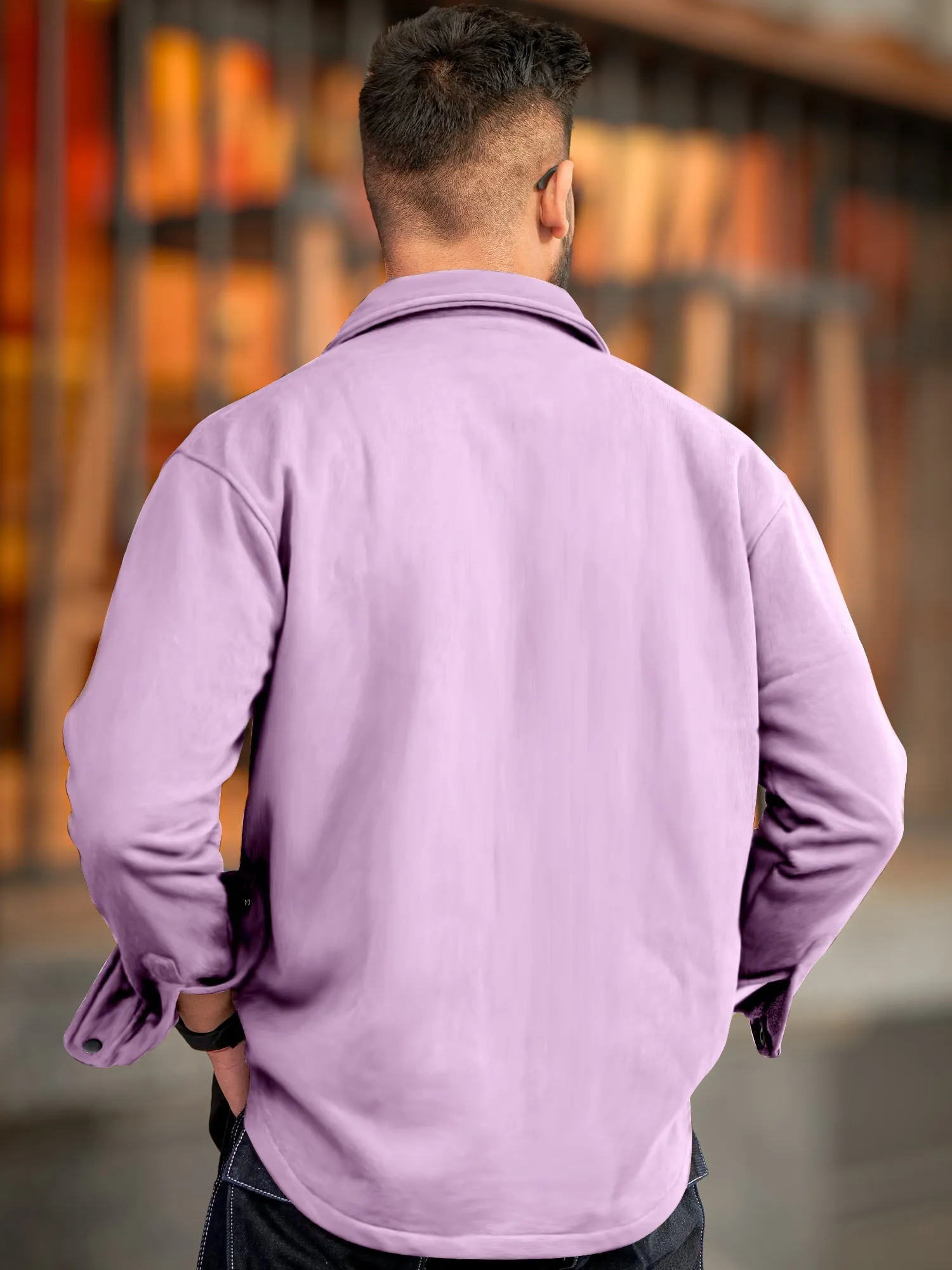 Double Pocket Lavender Shacket