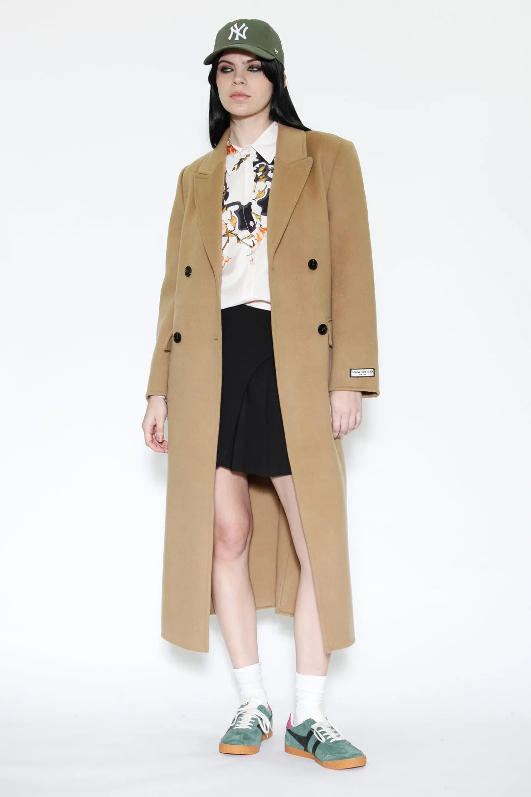 Double-Sided Wool Camel Wrap Coat