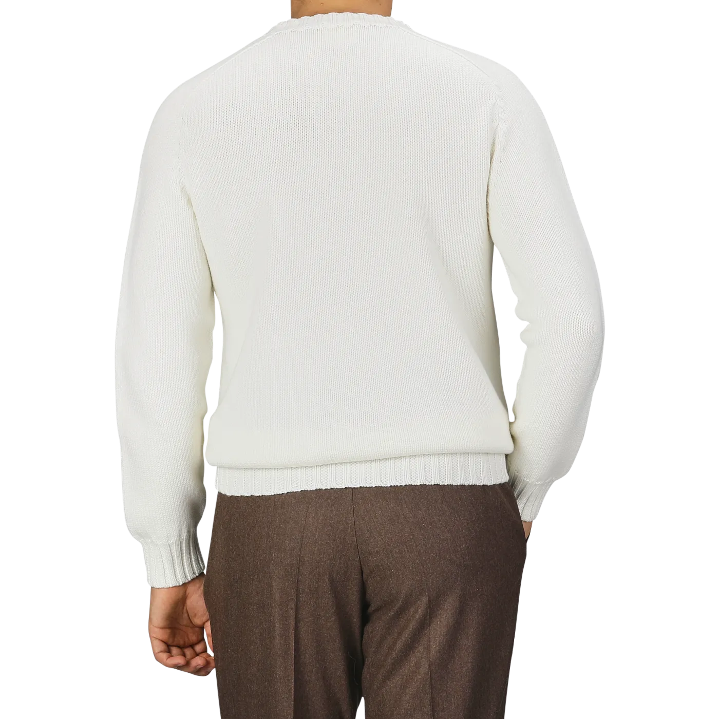 Ecru White Merino Wool Garbis Sweater