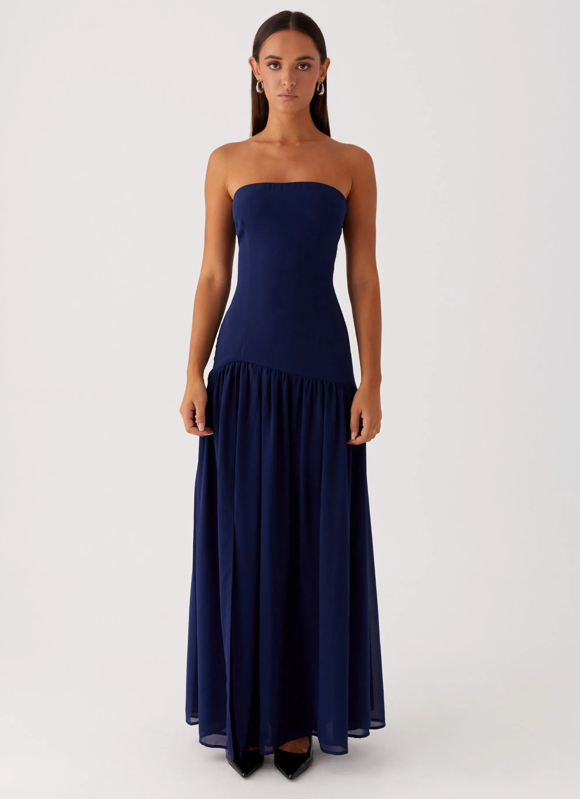 Eden Strapless Maxi Dress - Navy