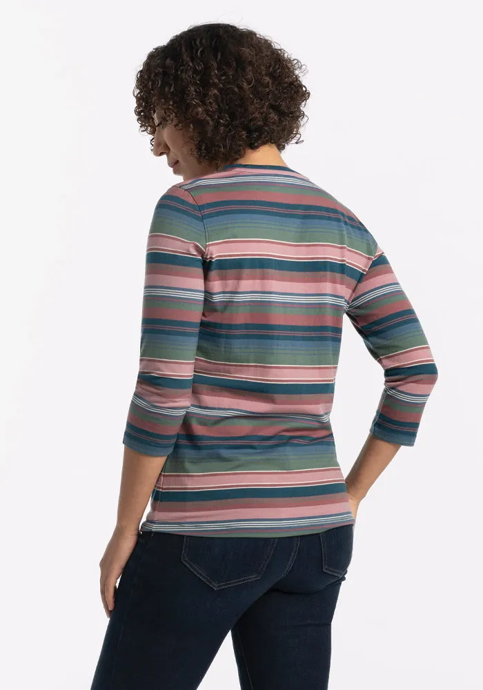 Elena V Neck - Adirondack 2.0 Stripe