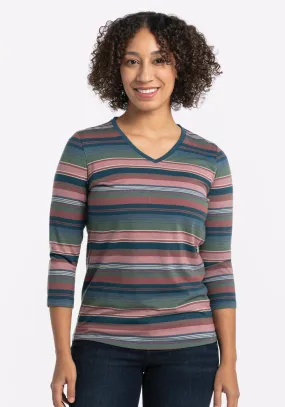 Elena V Neck - Adirondack 2.0 Stripe