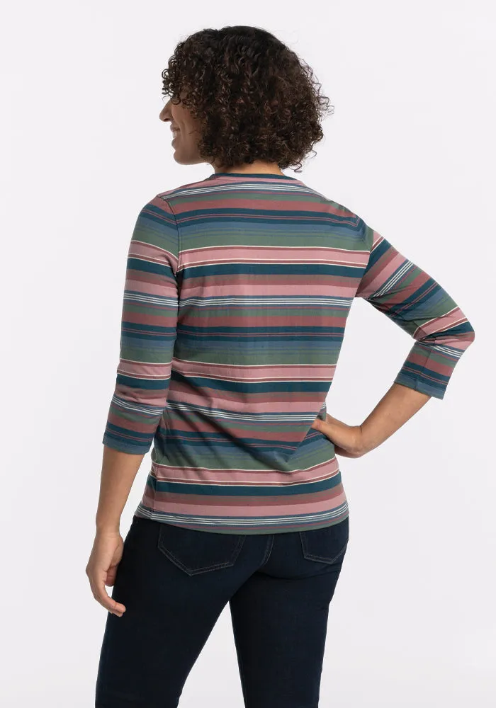 Elena V Neck - Adirondack 2.0 Stripe