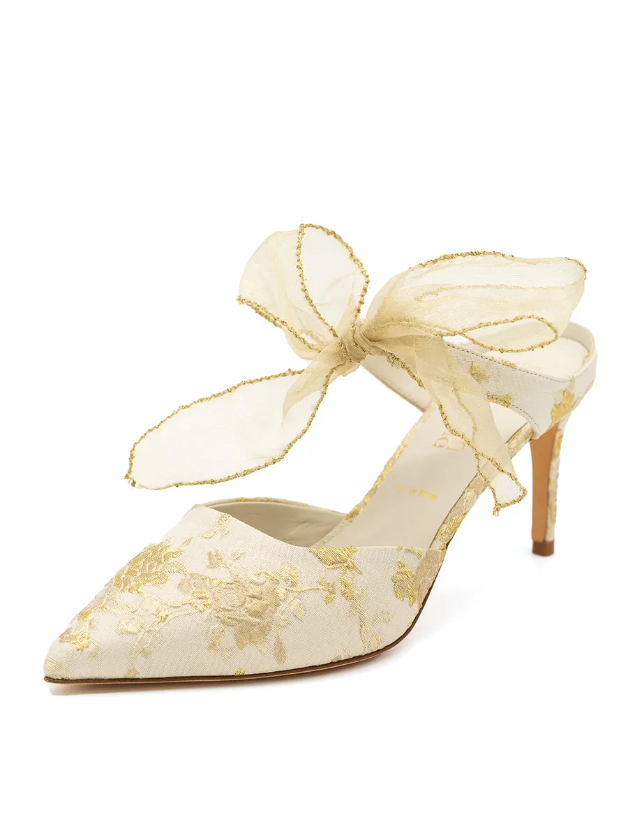 Elvie Pointed Toe Pump Brocade