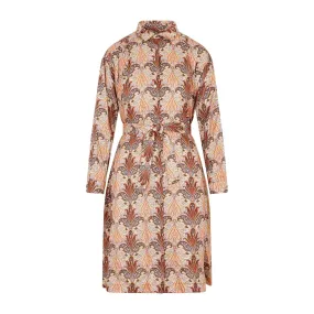 ETRO Brown Printed Wool and Silk Dress for Women