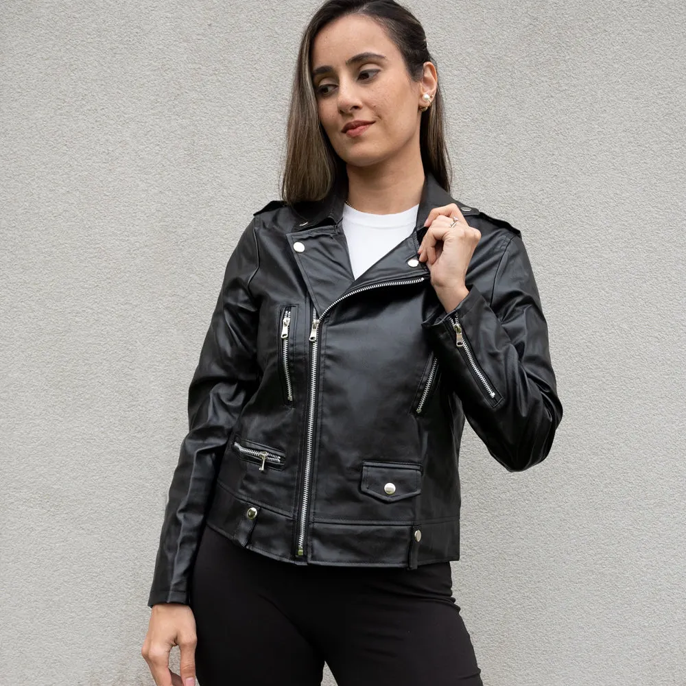 (Faux Leather) Black Till Death Bridal Shower Leather Jacket