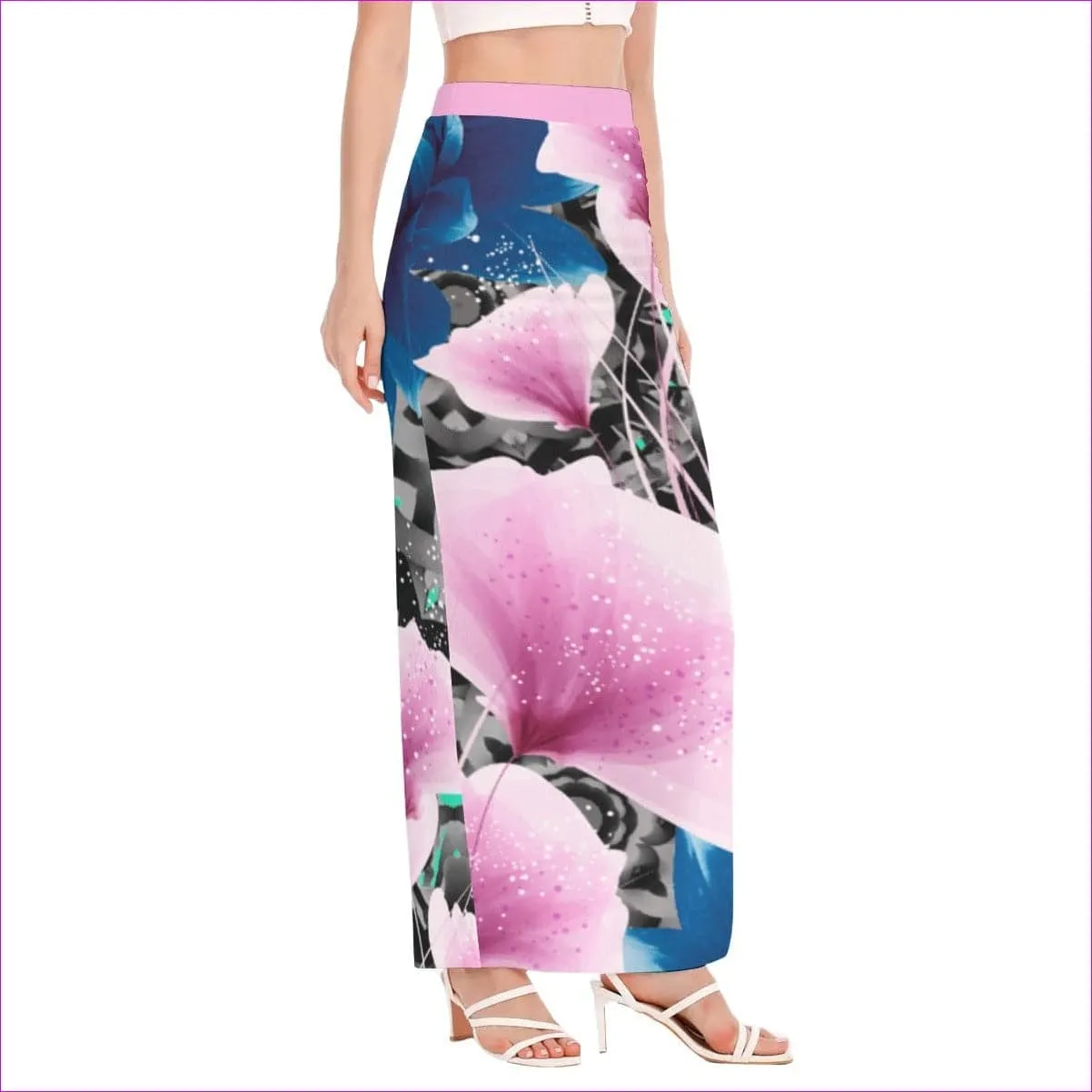 Floral Realm Womens Side Slit Maxi Skirt