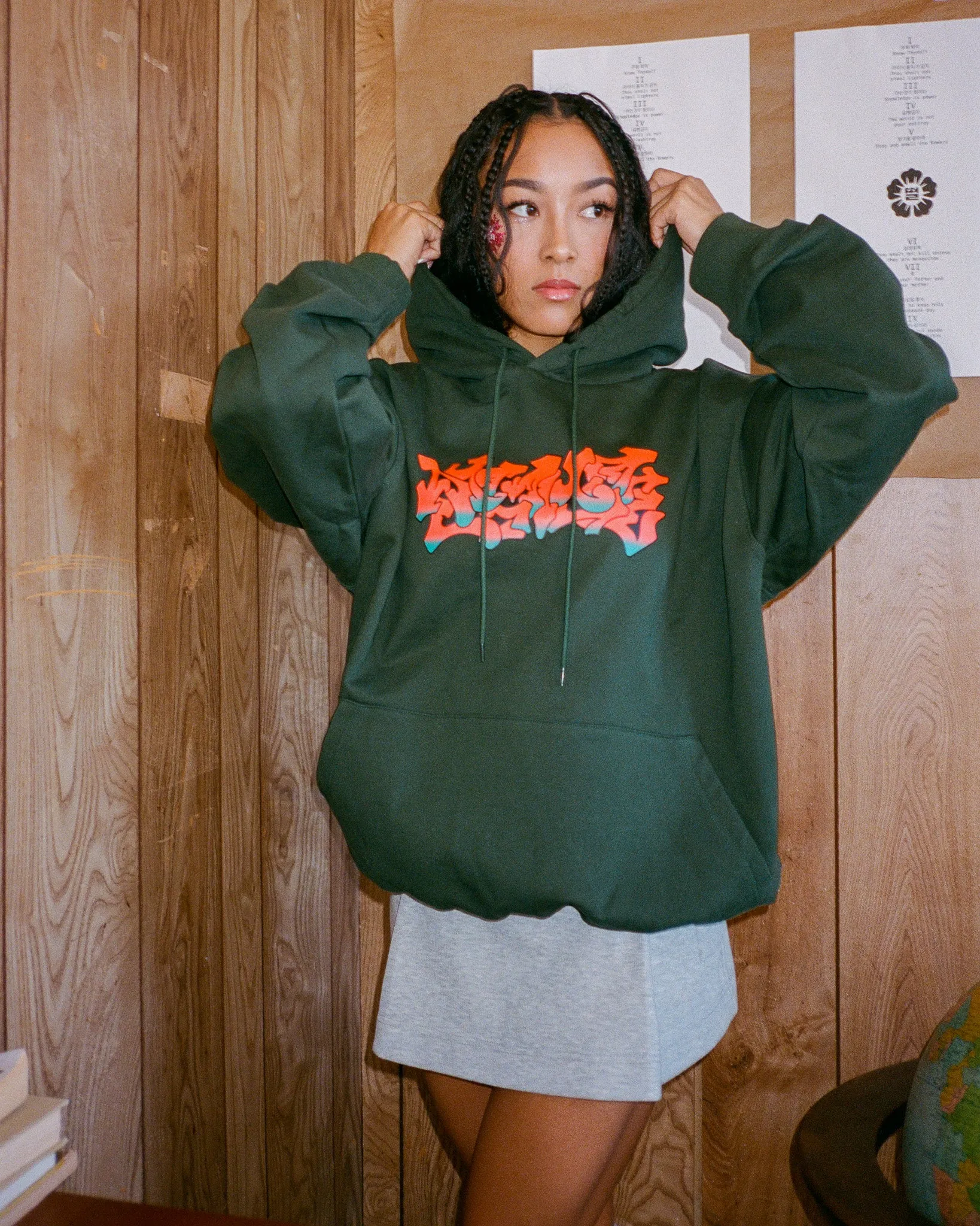 Forest Green Graffiti Logo Hoodie