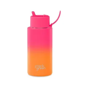 Frank Green 34oz Reusable Bottle Gradient Summer Sunset with Flip Straw Lid