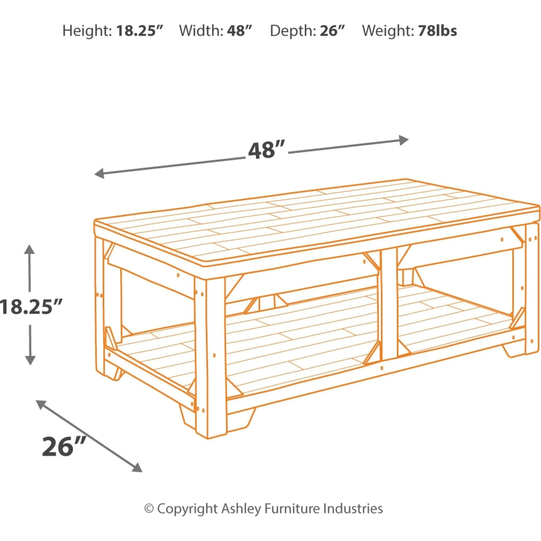 Fregine Coffee Table with Lift Top