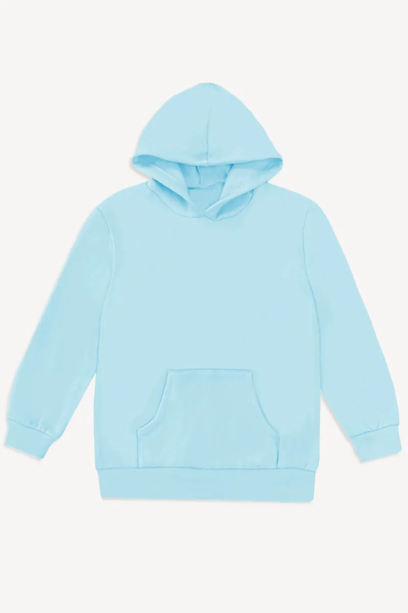 French Terry Heavyweight Long Sleeve Hoodie – Ice Blue