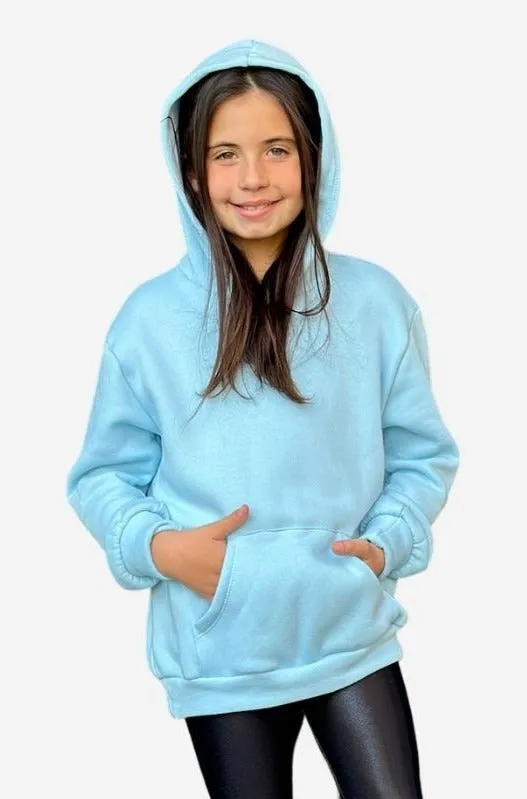 French Terry Heavyweight Long Sleeve Hoodie – Ice Blue