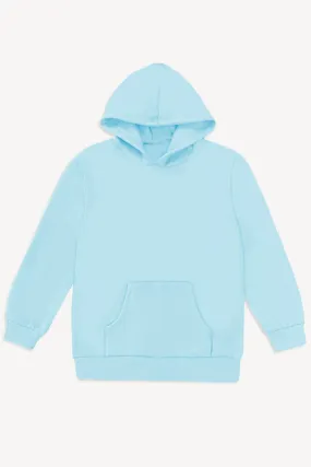 French Terry Heavyweight Long Sleeve Hoodie – Ice Blue