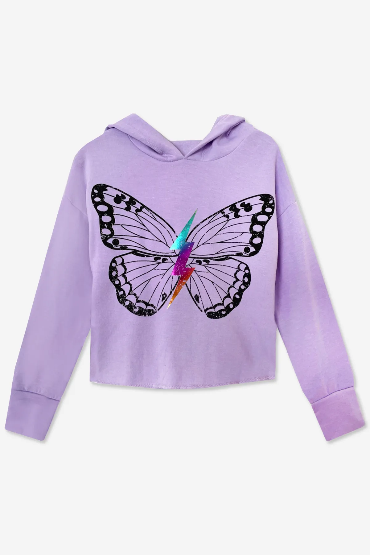 French Terry Skimmer Hoodie - Amethyst Butterfly Bolt