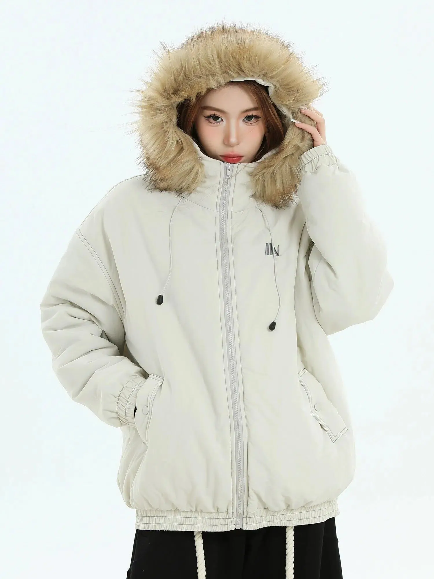 Fur Collar Hooded Jacket