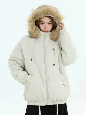 Fur Collar Hooded Jacket