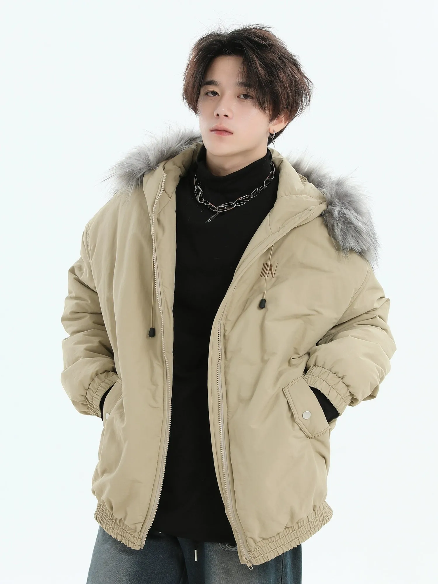 Fur Collar Hooded Jacket