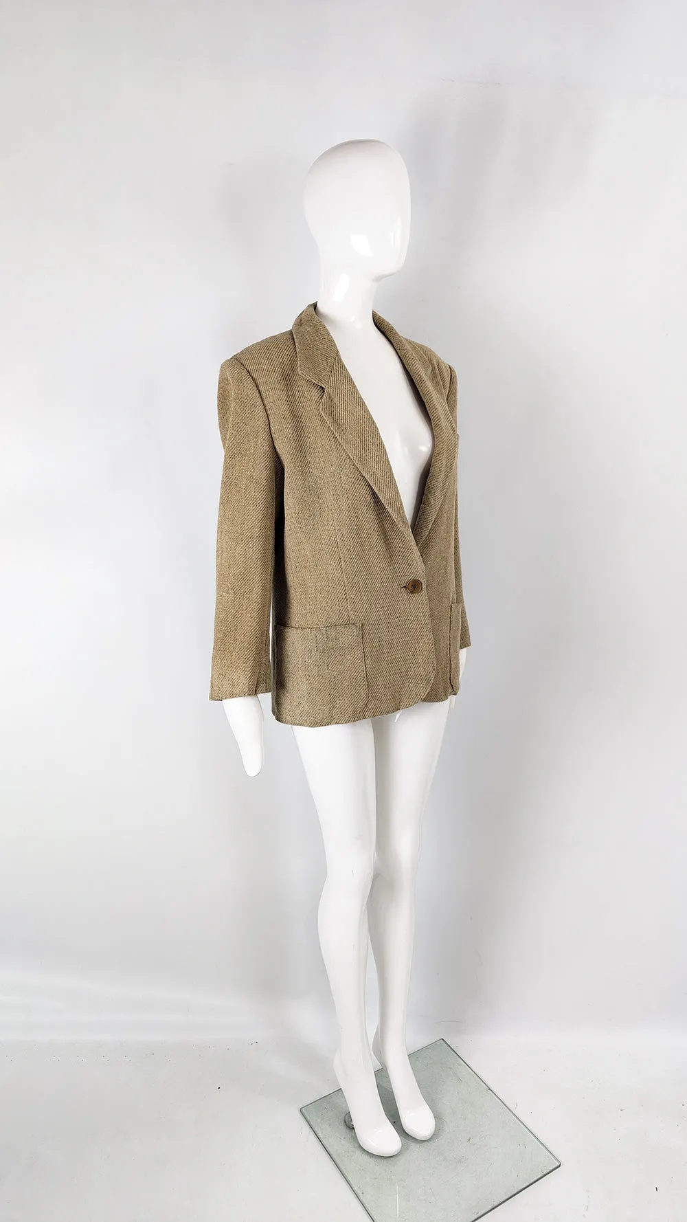 Genny Vintage Womens Wool Blend Blazer Jacket, 1980s