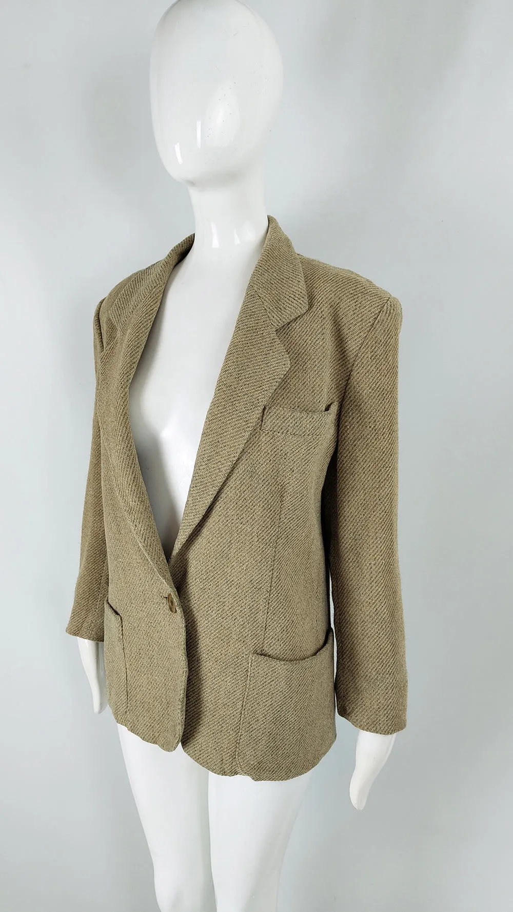 Genny Vintage Womens Wool Blend Blazer Jacket, 1980s