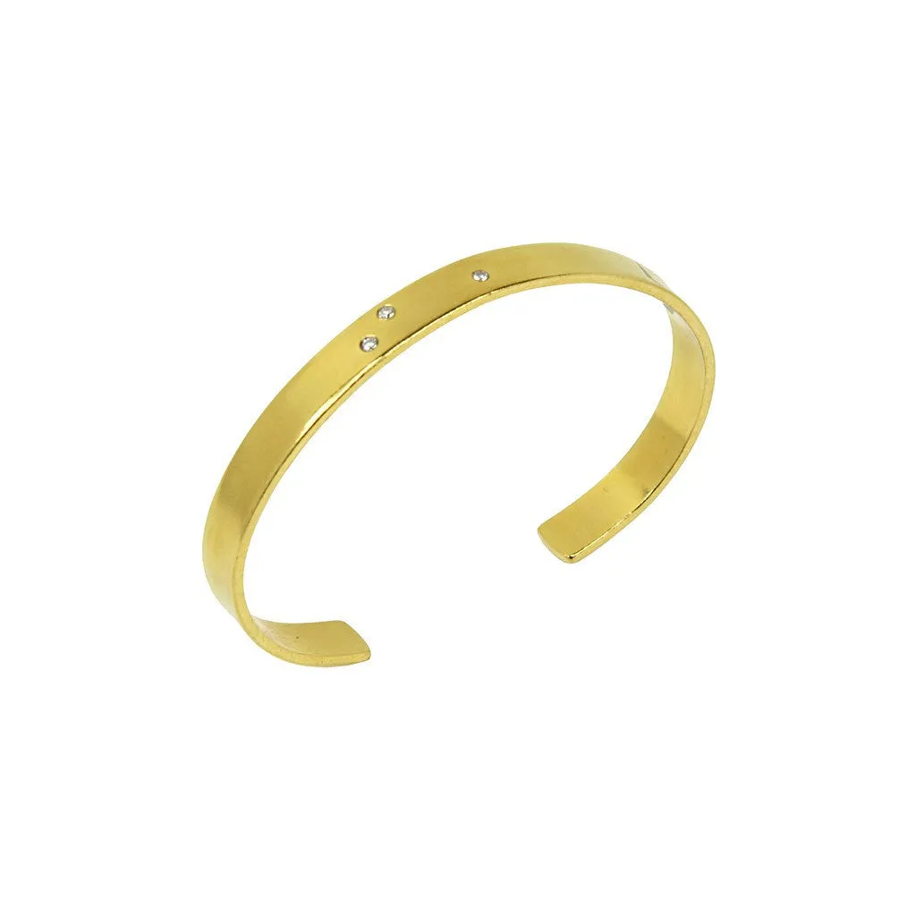 Gold Cuff With 3 Diamonds