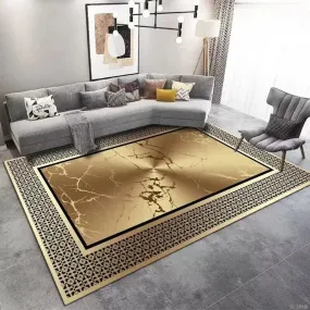 Gold Outem Ornament Luxuries Carpet Luxury Non-Slip Floor Mat Rug Carpet