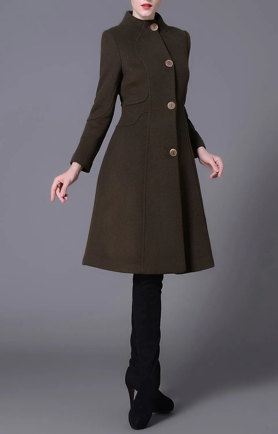 Grace Olive Green Winter Coat