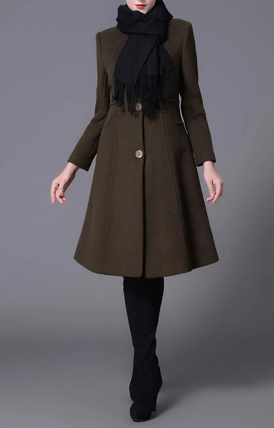 Grace Olive Green Winter Coat