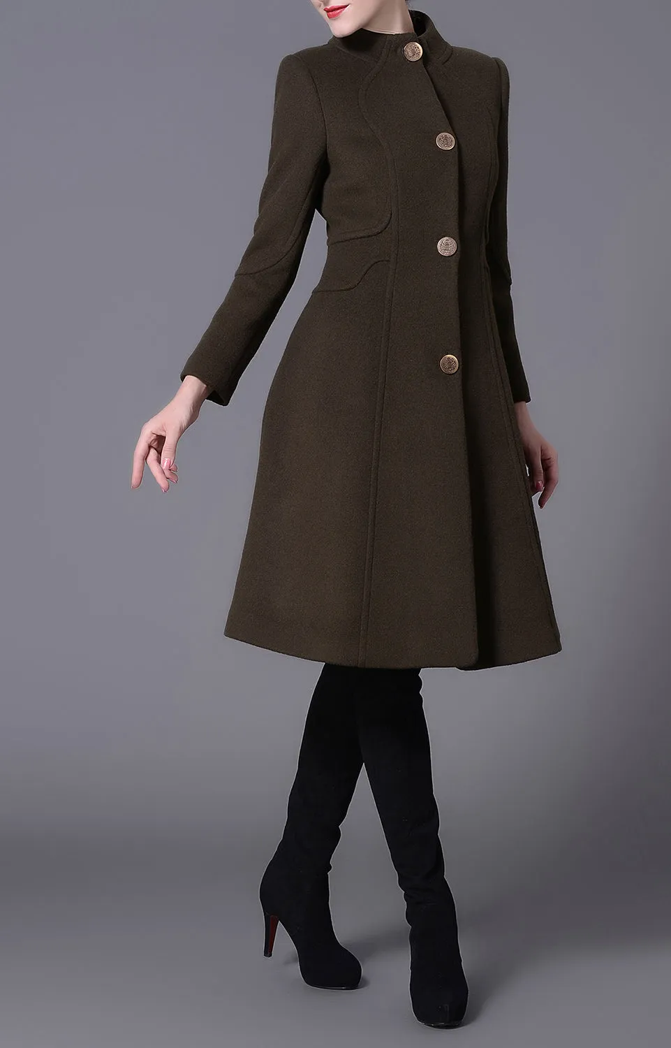 Grace Olive Green Winter Coat