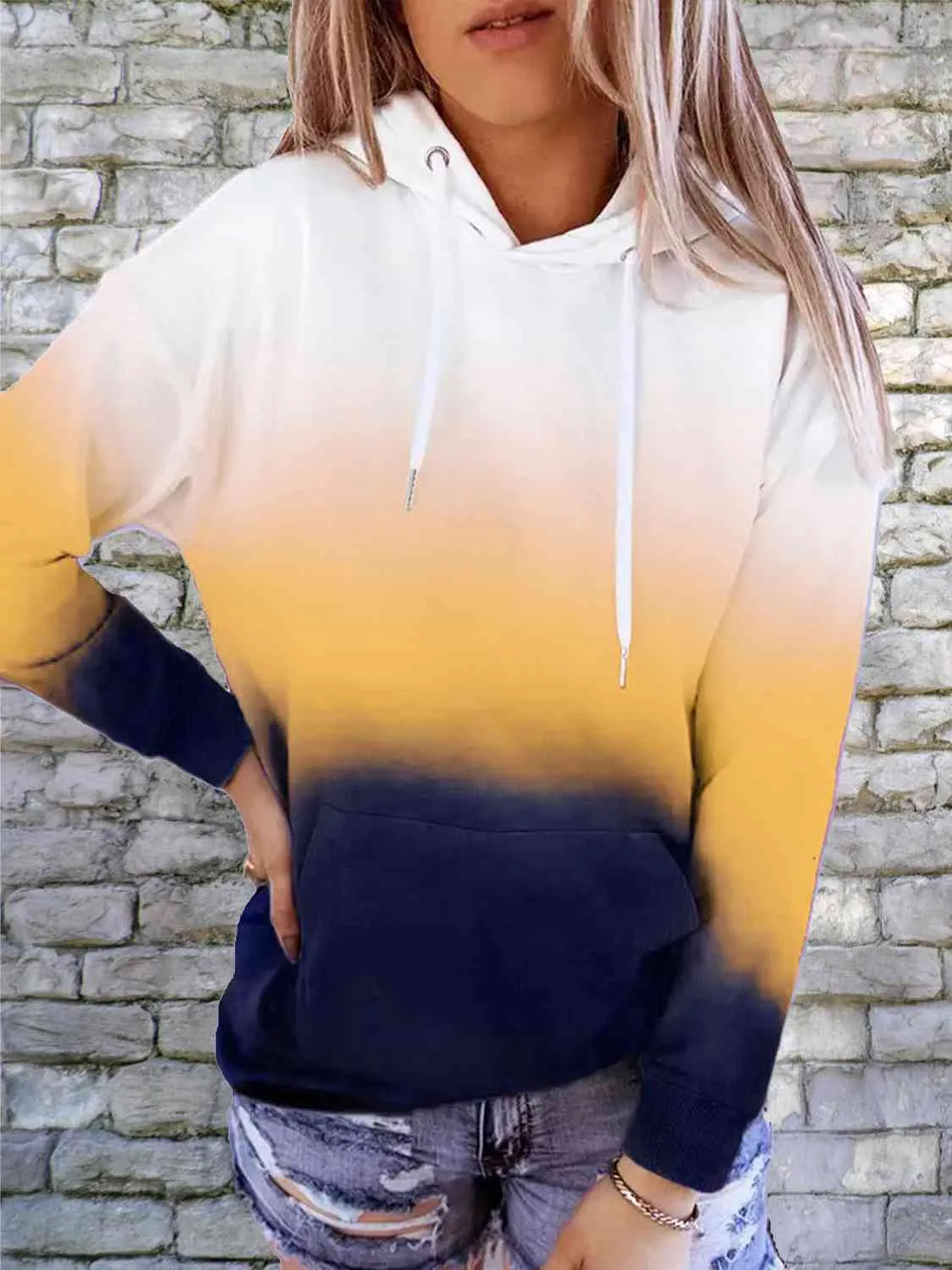 Gradient Drawstring Hoodie