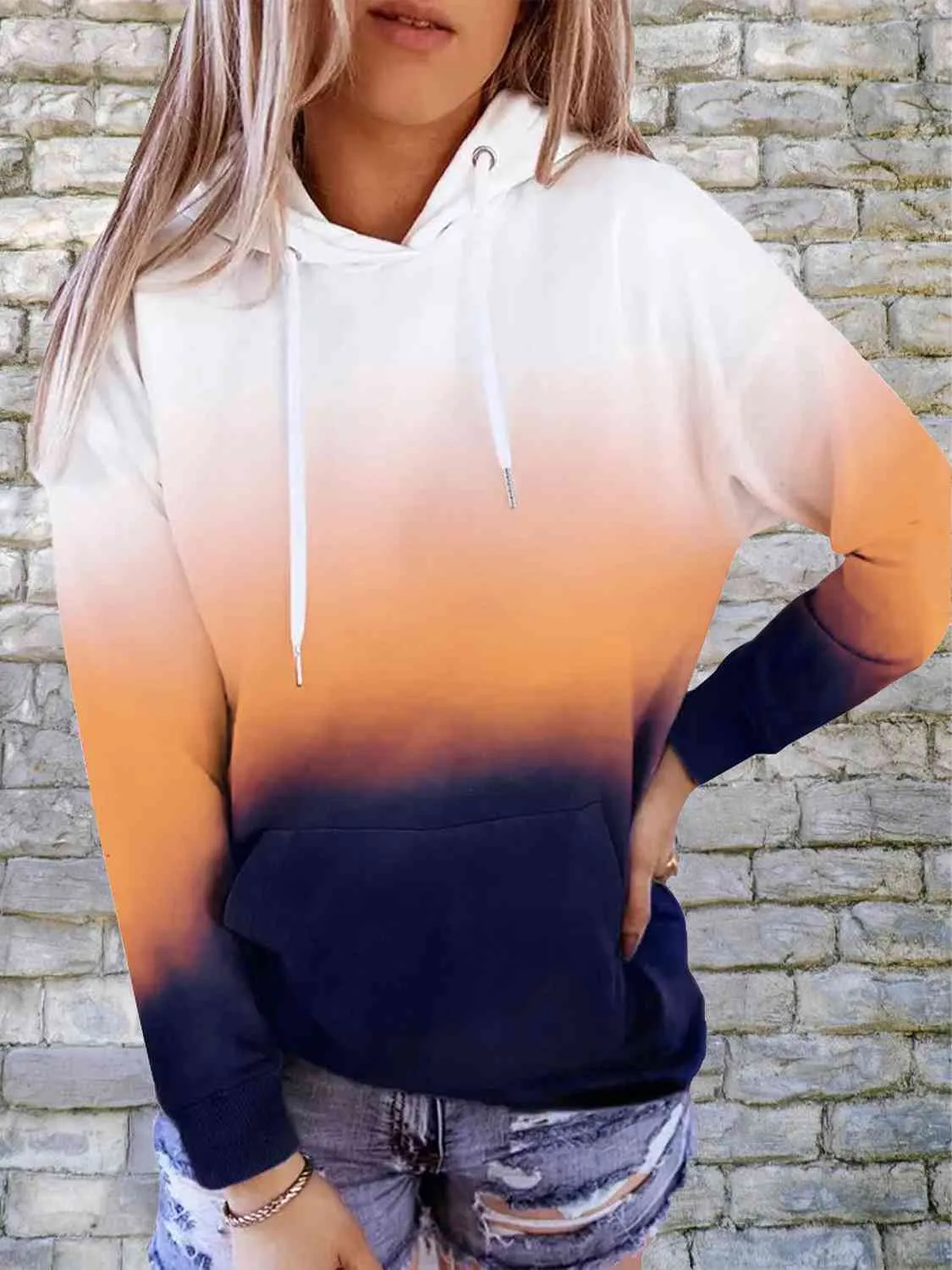 Gradient Drawstring Hoodie