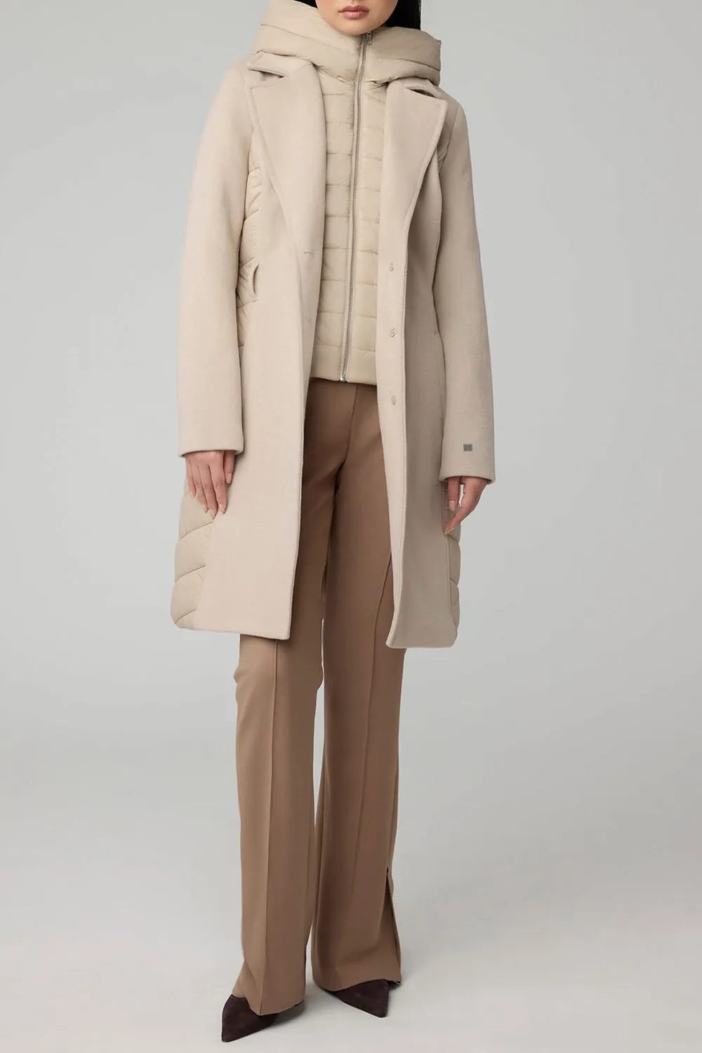 Hadeline Beige | Slim-Fit Wool Coat