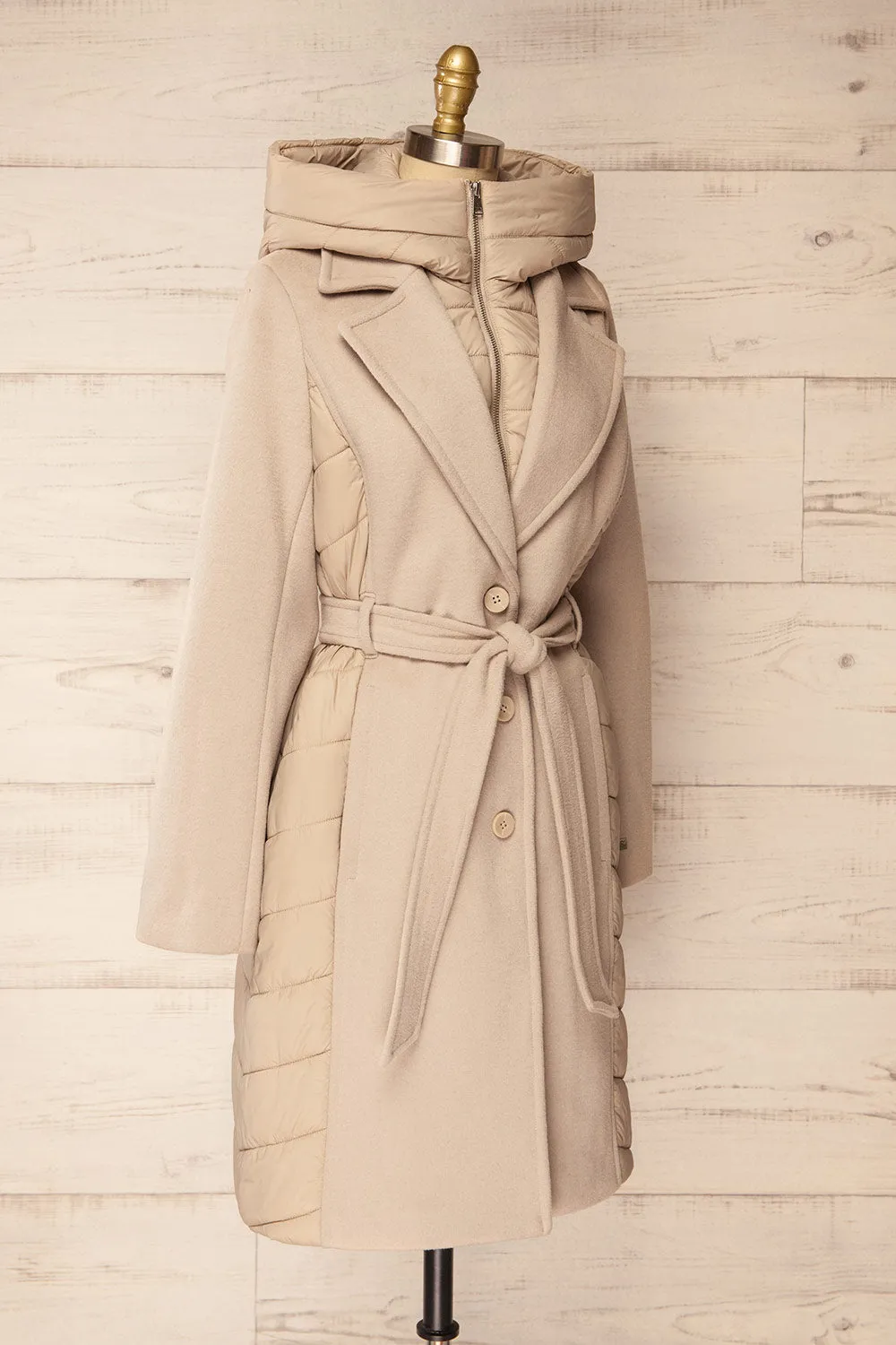 Hadeline Beige | Slim-Fit Wool Coat