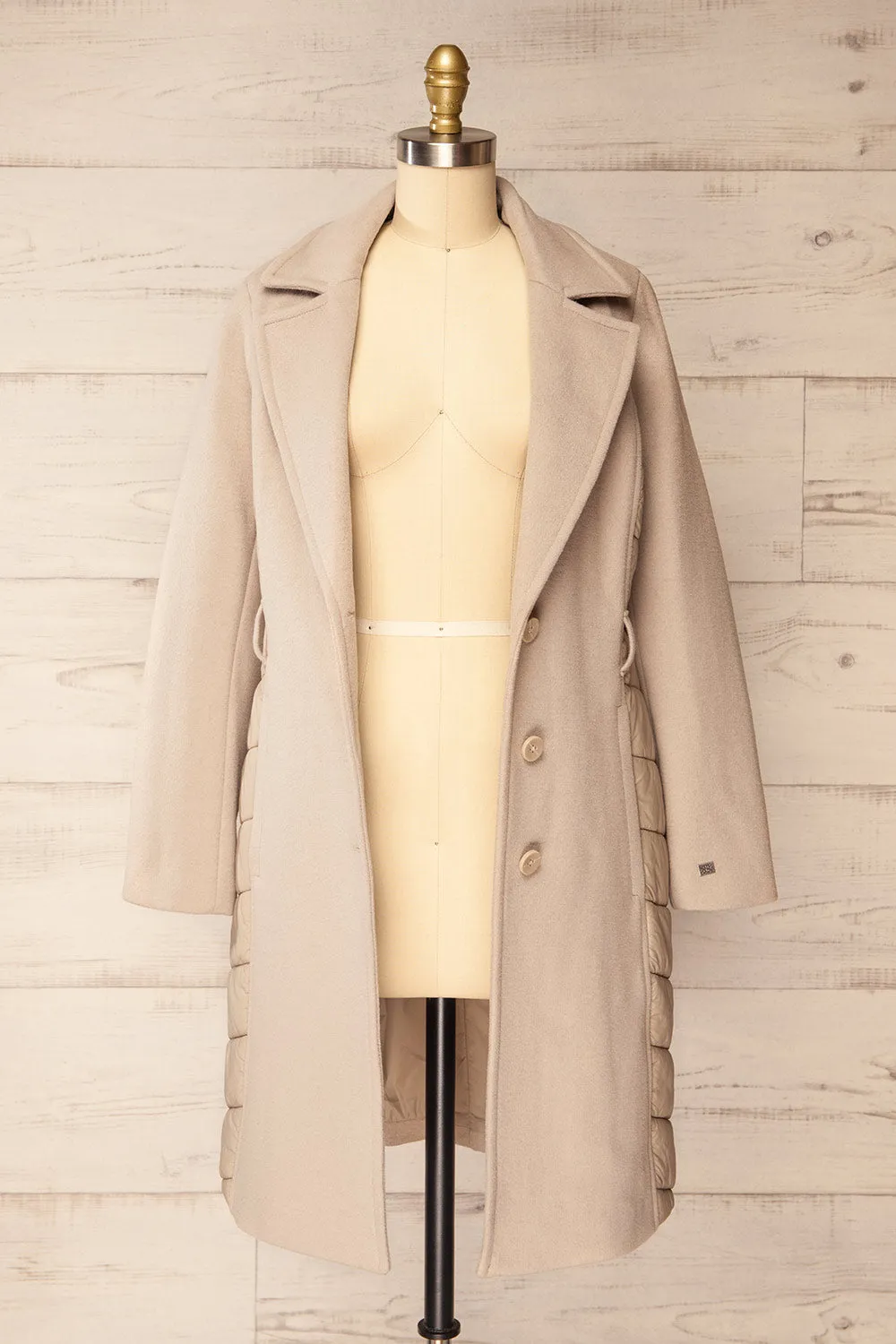 Hadeline Beige | Slim-Fit Wool Coat