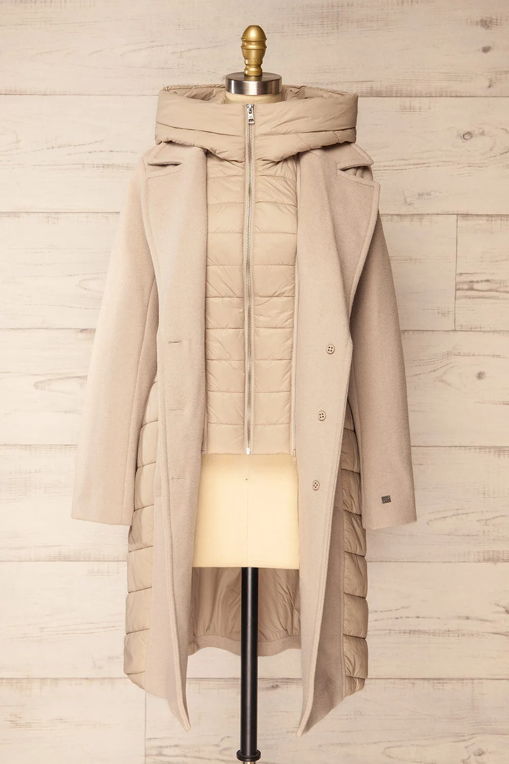 Hadeline Beige | Slim-Fit Wool Coat