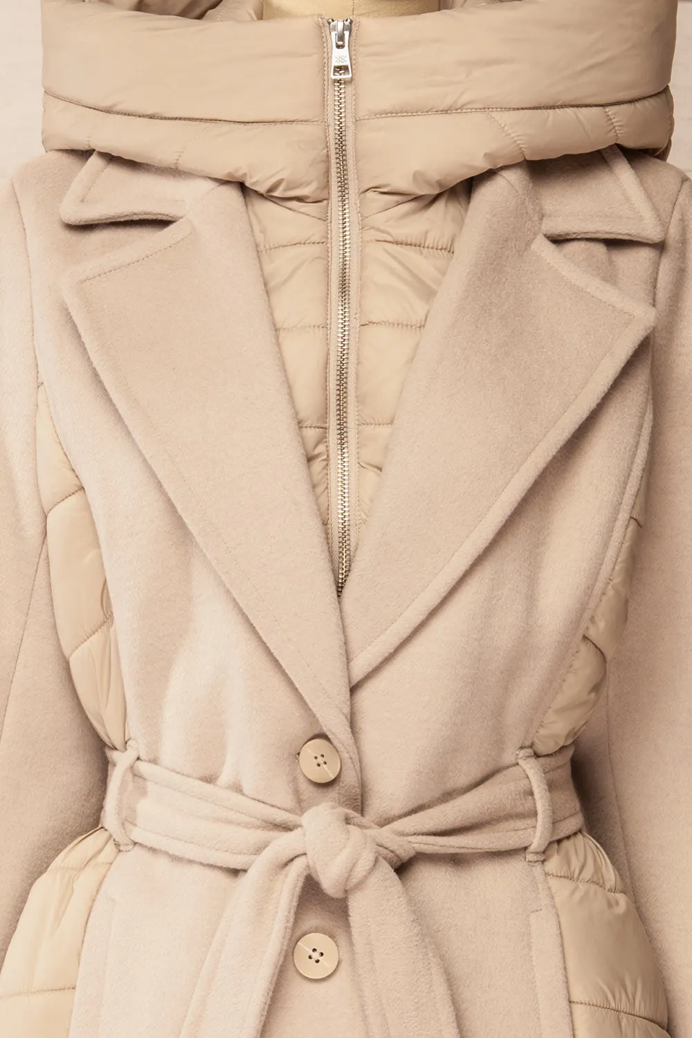 Hadeline Beige | Slim-Fit Wool Coat