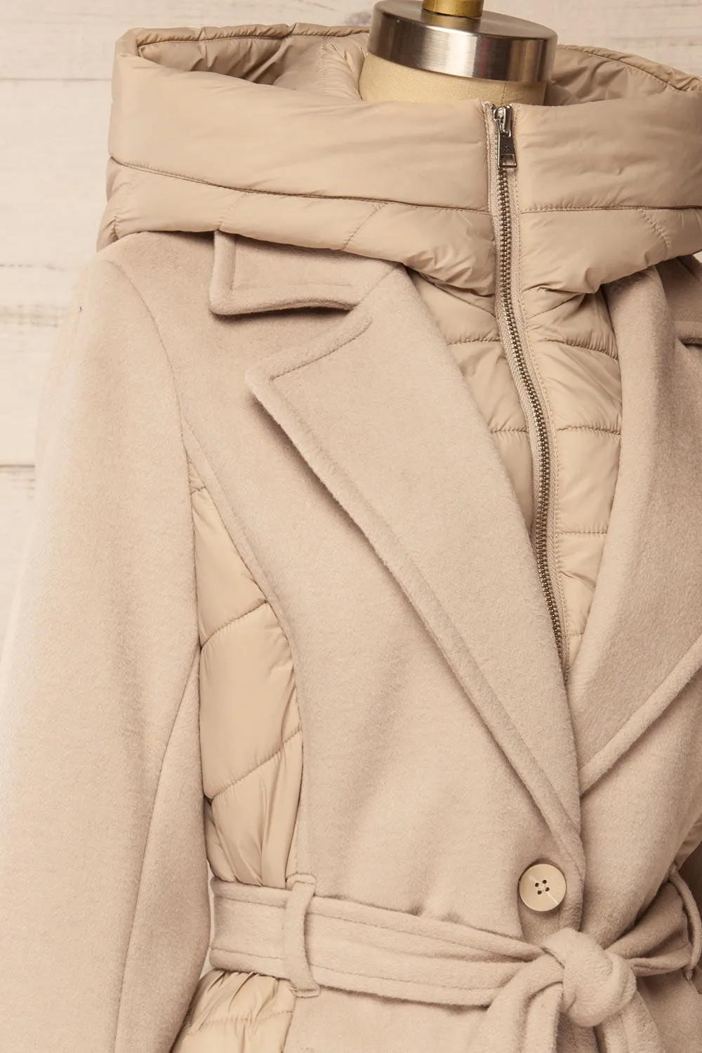 Hadeline Beige | Slim-Fit Wool Coat